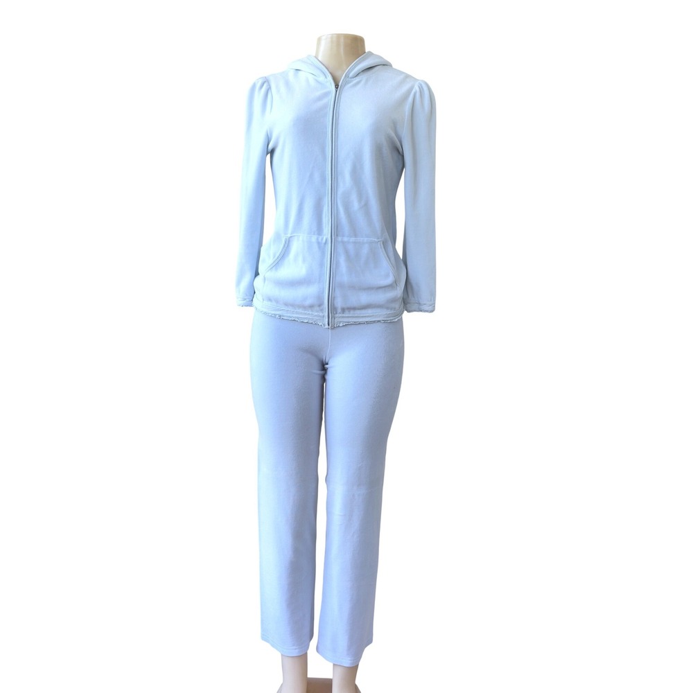 Victoria's Secret Vintage 90s Lounge Set Blue Hoodie Pants XS S Y2K Soft
